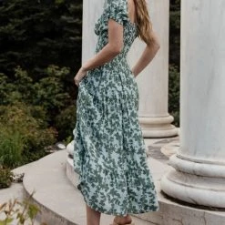 CLOTHING COMPANY Khari Floral Dress In Green Dresses