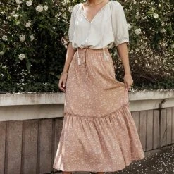 LAKE FLOWER FASHION Daniella Maxi Skirt In Orange New Arrivals