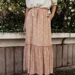 LAKE FLOWER FASHION Daniella Maxi Skirt In Orange New Arrivals