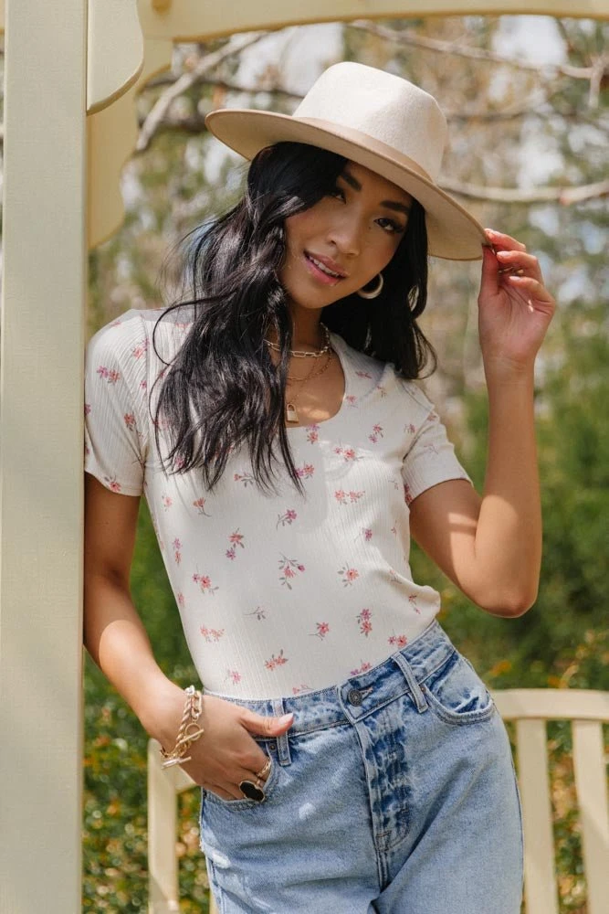 LIME N CHILI Bohme In Bloom Brecken Floral Top In White 7 LIME N CHILI Bohme In Bloom Brecken Floral Top In White