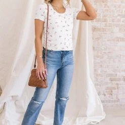 LIME N CHILI Bohme In Bloom Brecken Floral Top In White 12 LIME N CHILI Bohme In Bloom Brecken Floral Top In White