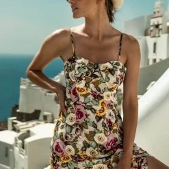 ROKOKO New Arrivals Kim Floral Midi Dress In Pink