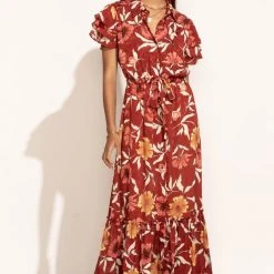 LOVE STITCH Clothing Illustrated Magnolia Maxi Dress New Arrivals