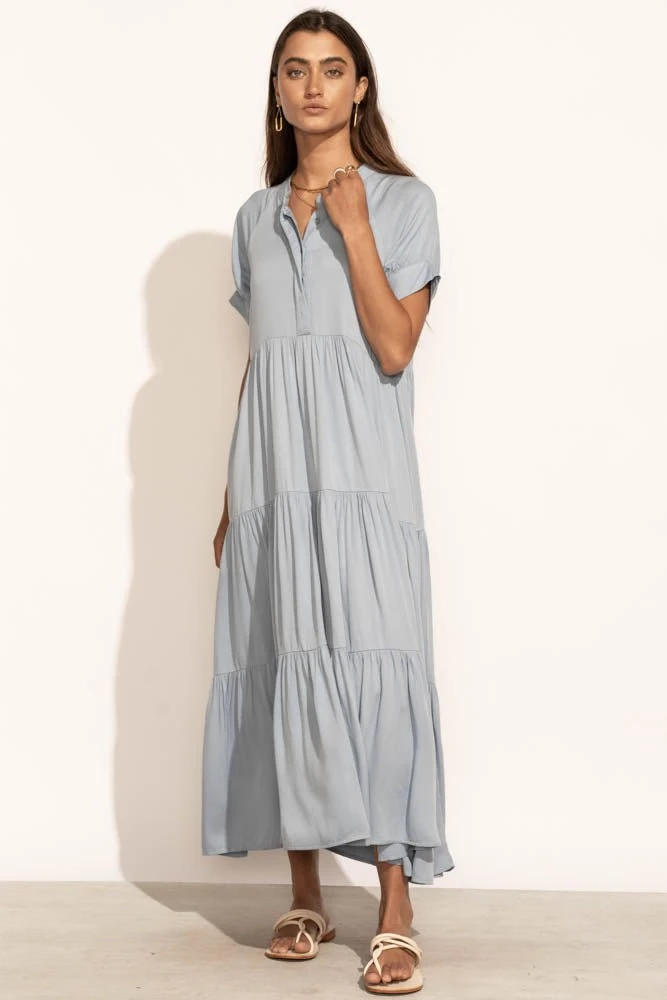 Fore Collection Amanda Tiered Dress In Blue Dresses 6 Fore Collection Amanda Tiered Dress In Blue Dresses