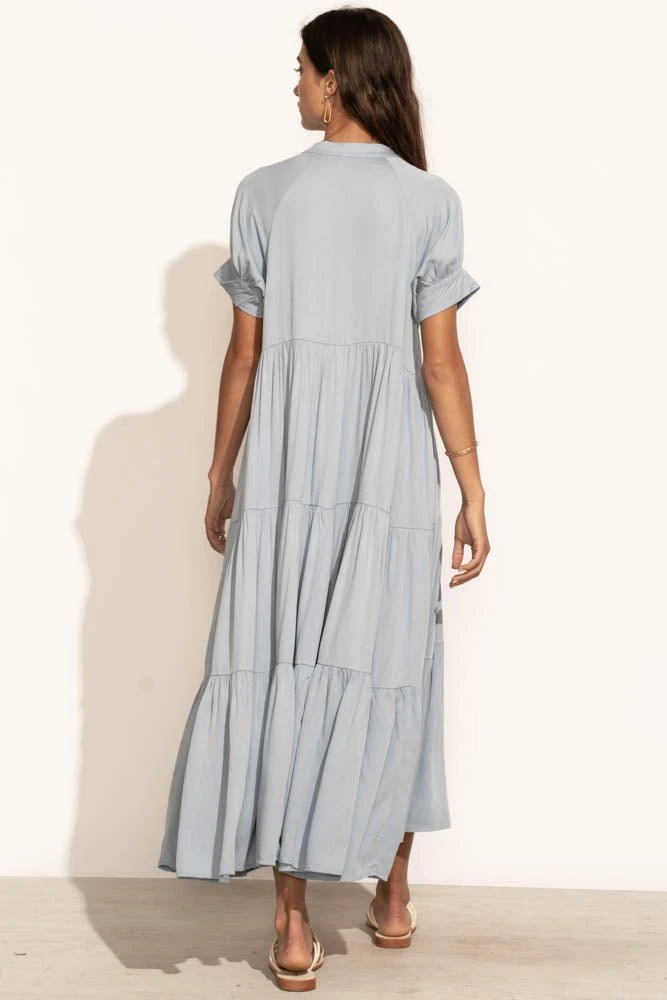 Fore Collection Amanda Tiered Dress In Blue Dresses 4 Fore Collection Amanda Tiered Dress In Blue Dresses