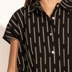 FUN 2 FUN Vera Button Up Top Tops