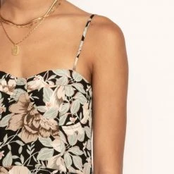 ROKOKO Kim Floral Midi Dress In Black New Arrivals