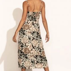ROKOKO Kim Floral Midi Dress In Black New Arrivals