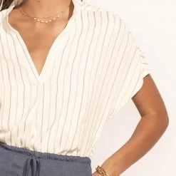 FUN 2 FUN Tops Becky Striped Blouse