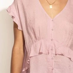 LOVE STITCH Clothing Illustrated Marcella Blouse In Lilac