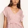 LOVE STITCH Clothing Illustrated Marcella Blouse In Lilac