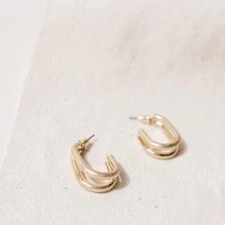 LA RADIANT VAL JEAN GLOBAL Cameron Double Layered Earrings