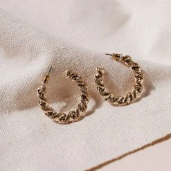 JOYFUL JEWELRY Louise Mini Textured Hoops Earrings