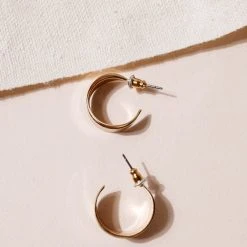 JOYFUL JEWELRY Earrings Fred Metal Hoops In Gold