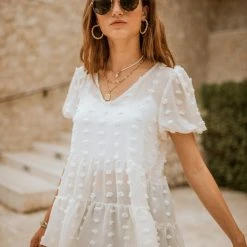 BLU PEPPER Bekah Self Dot Tunic - FINAL SALE Tops