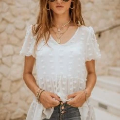 BLU PEPPER Bekah Self Dot Tunic - FINAL SALE Tops