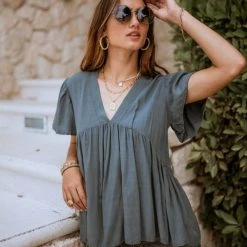 FINAL TOUCH COLLECTION Elanne Peplum Top - FINAL SALE Tops