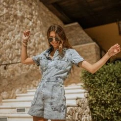 Kancan Sussan Denim Romper