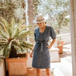 TEA N ROSE Lilianna Denim Midi Dress Dresses 9 TEA N ROSE Lilianna Denim Midi Dress Dresses