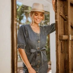 TEA N ROSE Lilianna Denim Midi Dress Dresses