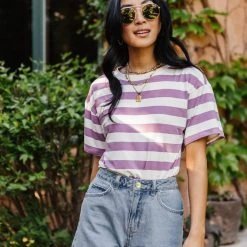 GINGER G Arlena Striped Tee Tops