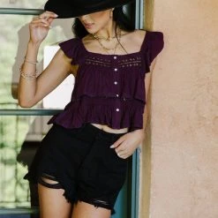 WORUI Reed Ruffle Tank Tees & Tanks