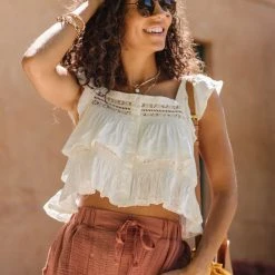 WORUI Reed Ruffle Tank Tees & Tanks