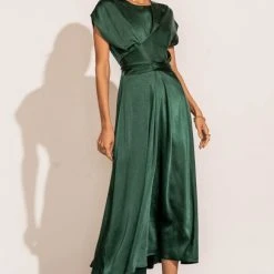 WORUI Rosalind Midi Dress In Emerald