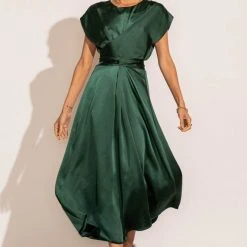 WORUI Rosalind Midi Dress In Emerald