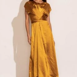 WORUI Rosalind Midi Dress In Mustard 9 WORUI Rosalind Midi Dress In Mustard