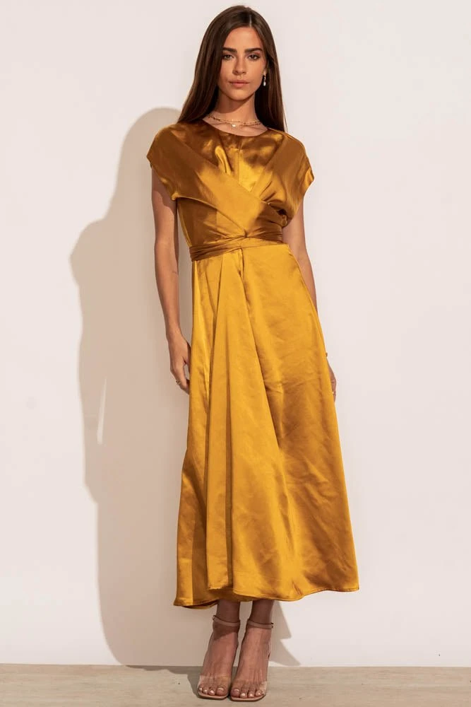 WORUI Rosalind Midi Dress In Mustard 5 WORUI Rosalind Midi Dress In Mustard