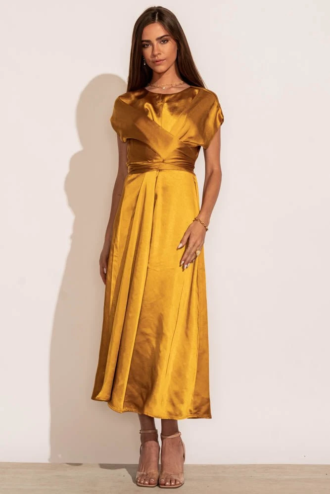 WORUI Rosalind Midi Dress In Mustard 6 WORUI Rosalind Midi Dress In Mustard