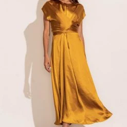 WORUI Rosalind Midi Dress In Mustard 11 WORUI Rosalind Midi Dress In Mustard