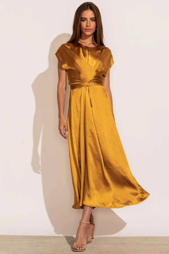 WORUI Rosalind Midi Dress In Mustard 7 WORUI Rosalind Midi Dress In Mustard