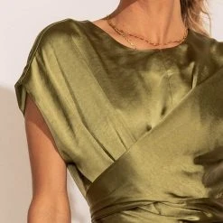 WORUI Rosalind Midi Dress In Moss