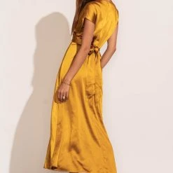 WORUI Rosalind Midi Dress In Mustard