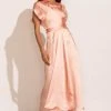 WORUI Rosalind Midi Dress In Pink Dresses