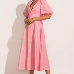 AARON & AMBER New Arrivals Jennica Midi Dress In Pink