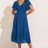 LAKE FLOWER FASHION Polly Midi Dress In Royal 1 LAKE FLOWER FASHION Polly Midi Dress In Royal