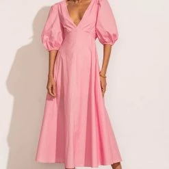 AARON & AMBER New Arrivals Jennica Midi Dress In Pink