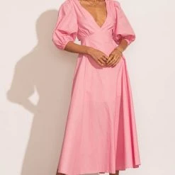 AARON & AMBER New Arrivals Jennica Midi Dress In Pink