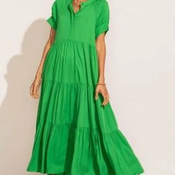 Fore Collection Amanda Tiered Dress In Kelly Green 11 Fore Collection Amanda Tiered Dress In Kelly Green