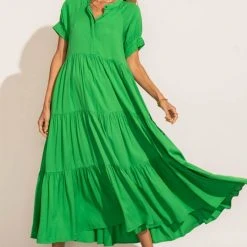 Fore Collection Amanda Tiered Dress In Kelly Green 13 Fore Collection Amanda Tiered Dress In Kelly Green