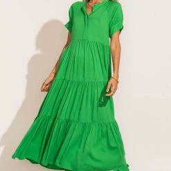 Fore Collection Amanda Tiered Dress In Kelly Green 12 Fore Collection Amanda Tiered Dress In Kelly Green