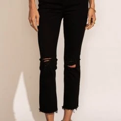 PLASTIC Flying Monkey Karah Distressed Straight-Leg Denim Back In Stock