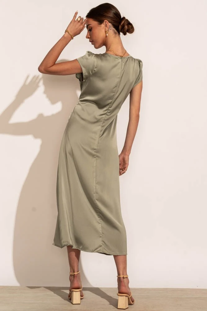 FUN 2 FUN Preorders PREORDER - Mandy Midi Dress In Sage 4 FUN 2 FUN Preorders PREORDER - Mandy Midi Dress In Sage