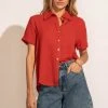 FUN 2 FUN Piper Button Down Top In Fuego