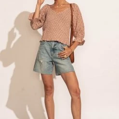 FUN 2 FUN Holly Smocked Blouse In Pink New Arrivals 11 FUN 2 FUN Holly Smocked Blouse In Pink New Arrivals