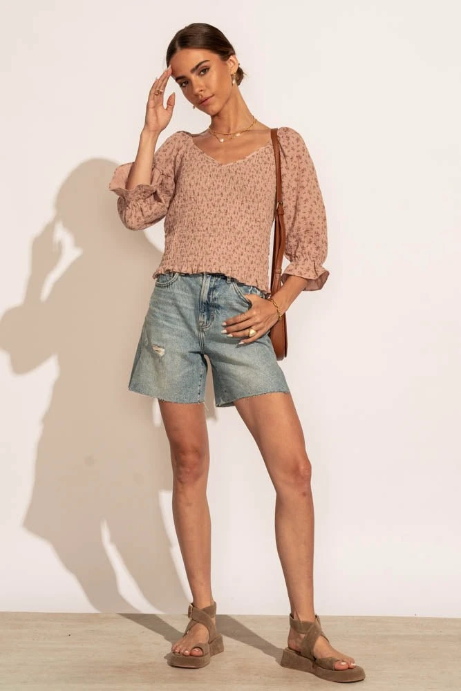 FUN 2 FUN Holly Smocked Blouse In Pink New Arrivals 5 FUN 2 FUN Holly Smocked Blouse In Pink New Arrivals