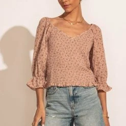 FUN 2 FUN Holly Smocked Blouse In Pink New Arrivals 13 FUN 2 FUN Holly Smocked Blouse In Pink New Arrivals